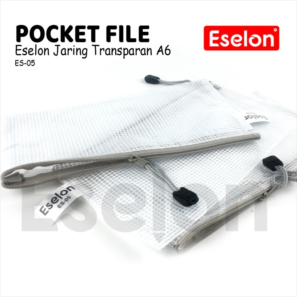

Pocket File A6 Jaring Transparan/Kotak pensil A6 Jaring