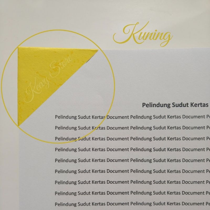 

Pelindung Sudut Kertas Document / Legalitas Kertas Isi 100pcs - KUNING