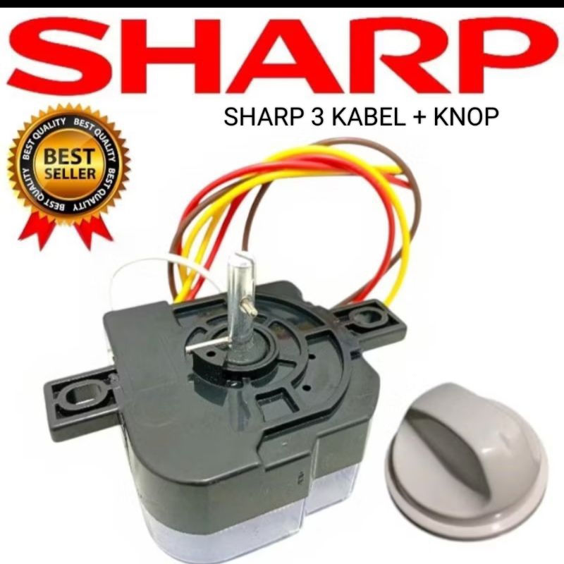[ SHARP ES-T75MW ]Timer Mesin Cuci Sharp 3 Kabel + Knop 1 SET