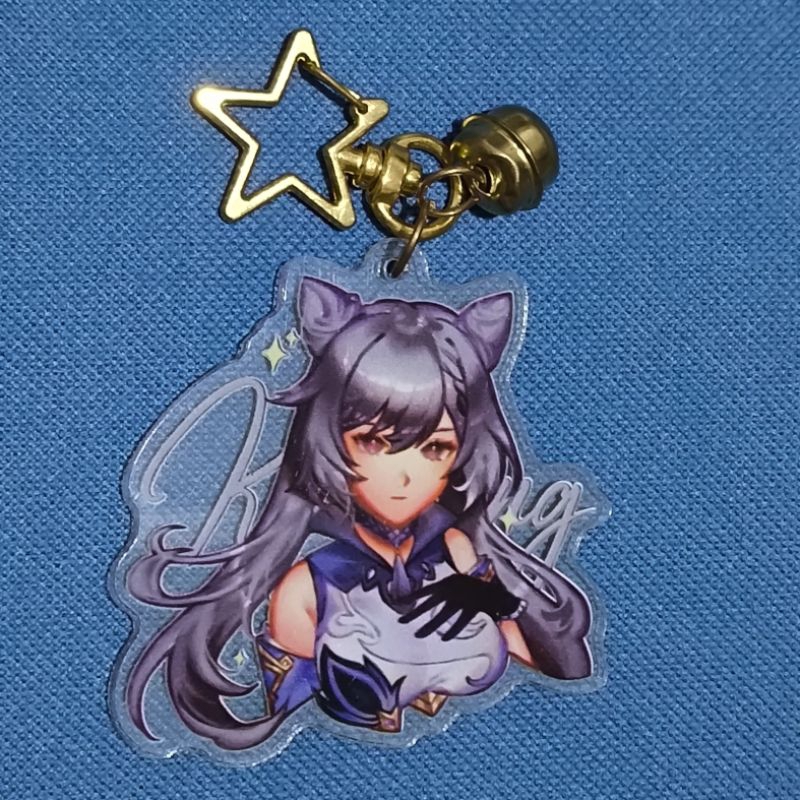 [clearance] genshin impact keqing fanmerch keychain gantungan kunci