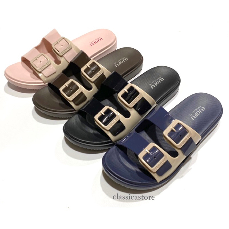 LUOFU sandal strap 2 gesper ban dua (E-7188) bahan karet