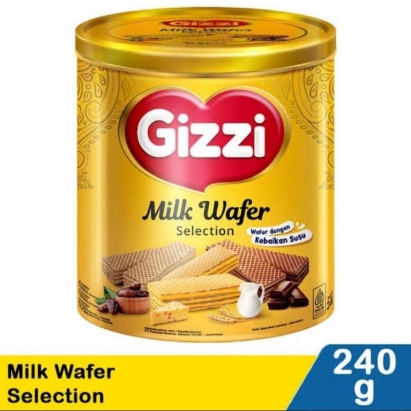 

PROMO • Kue Kaleng Gizzi Milk Wafer Susu Kaleng 240 Gram Kurma Cokelat Keju Lebaran Hampers Parcel