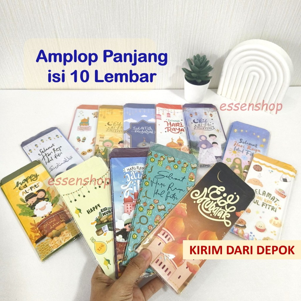 

Amplop lebaran panjang isi 10 pcs besar uang tidak perlu dipat