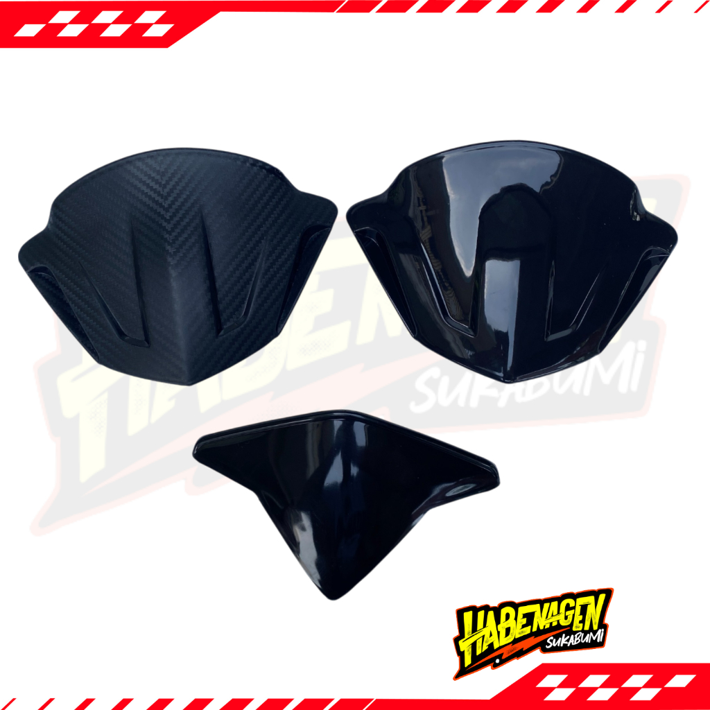 Visor Windshield Hitam Karbon Besar Mini Kecil Honda Beat karbu Fi Esp Vario 125 150 Led New