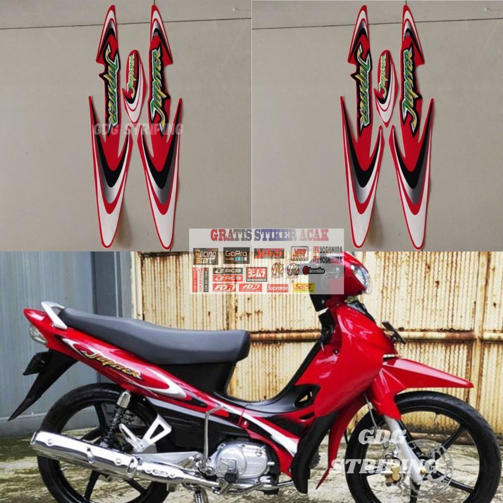 Striping Stiker Yamaha Jupiter 2001 2002 Merah Murah GDG