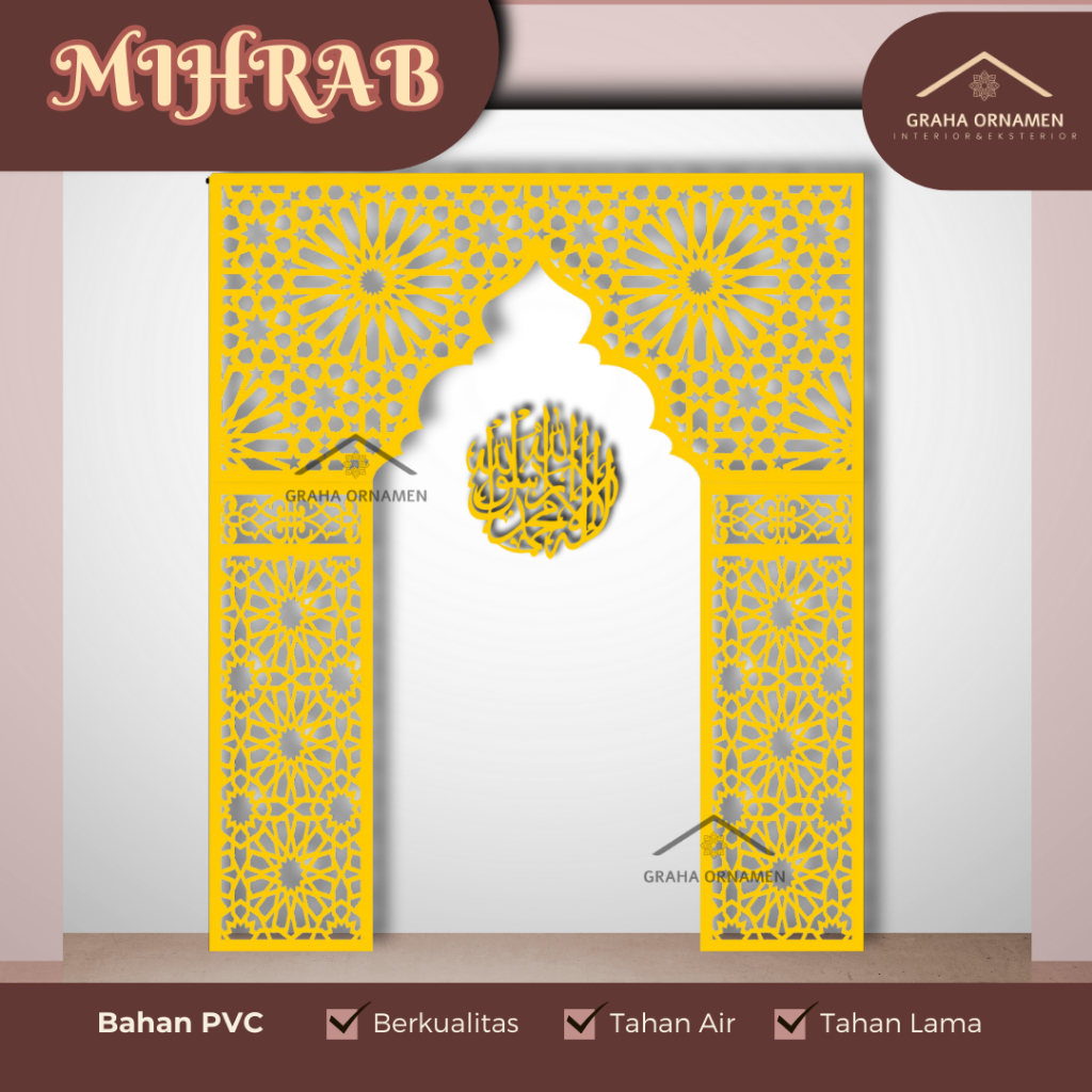 Graha Ornamen - MH01 | Mihrab Rumah Minimalis | Mihrab Mushola Estetik | Mihrab Rumah Estetik | Mihr