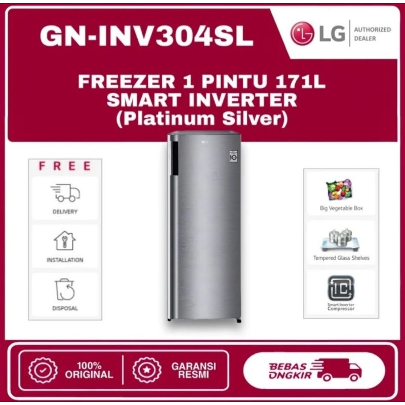 KULKAS FREEZER LG 6 RAK GN-INV304SL KULKAS FREEZER LG 6RAK KULKAS FREEZER LG
