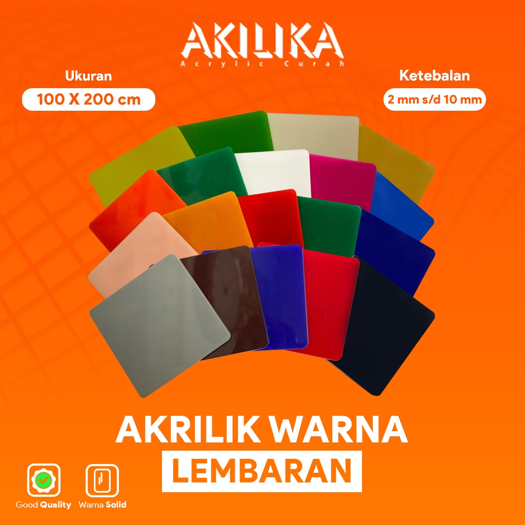 

Akrilik Acrylic Warna Lembaran 100 x 200cm 2mm s/d 5mm