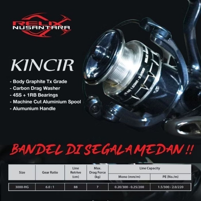 Reel Kincir 3000 HG Spinning Relix Nusantara