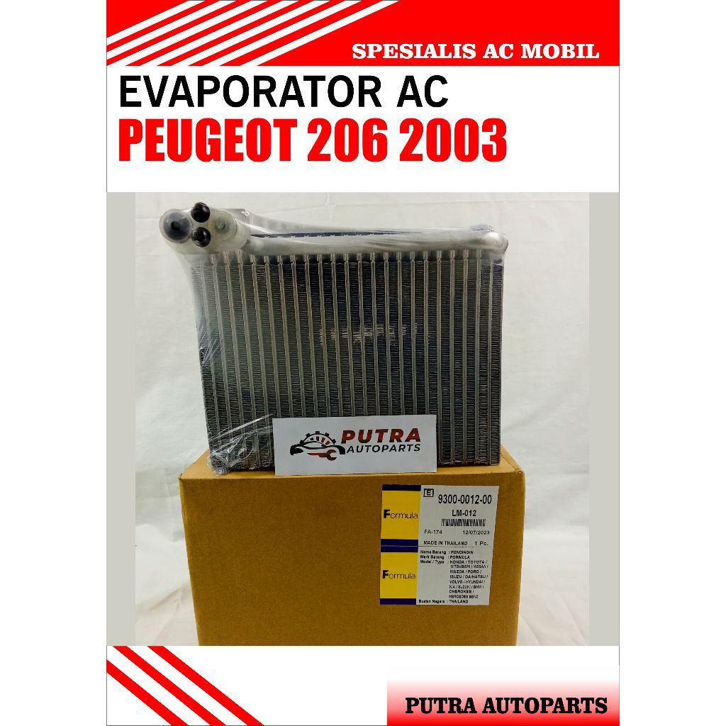 EVAPORATOR AC MOBIL PEUGEOT 206 2003 (FORMULA 9300-0012-00)