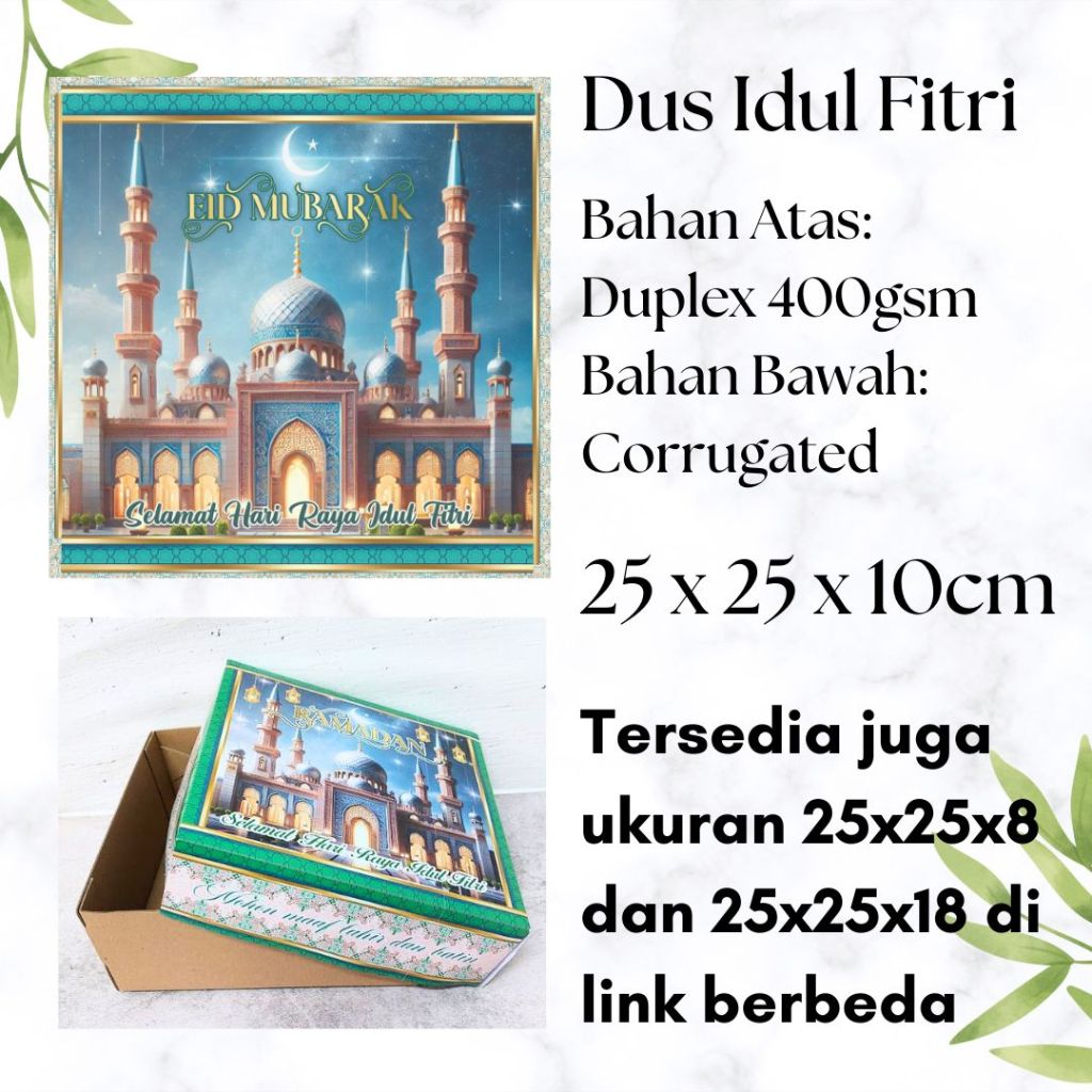 

25 x 25 x 8 LEBARAN Idul Fitri Dus Ekonomis Hampers Marmer Brownies Cake