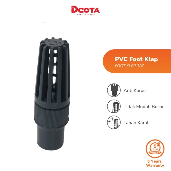 Dcota PVC Foot Klep 3/4" / Klep Sanyo Pompa Air / Sarangan Saringan Pompa Air Sanyo