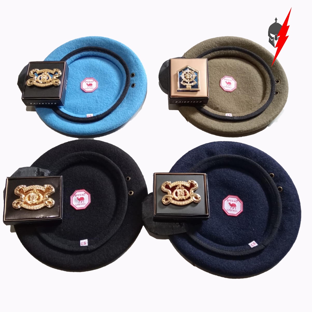Baret Camel Premium Quality TNI POLRI BRIMOB POL-PP - Original