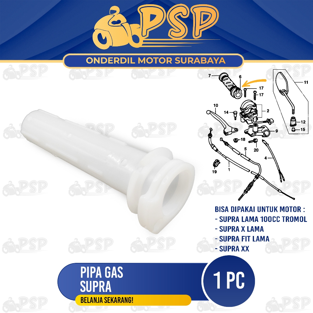 Pipa Gas Supra - Selongsong Slongsong Putihan Mika Gas Honda Supra 100 Supra X Supra Fit Supra XX