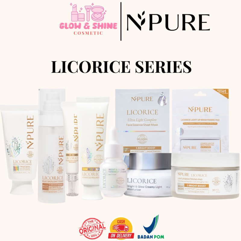 N’PURE LICORICE SERIES 100ML FACE WASH | TONER | SERUM | MOISTURIZER | CLEAR PAD | SHEET MASK | PEEL