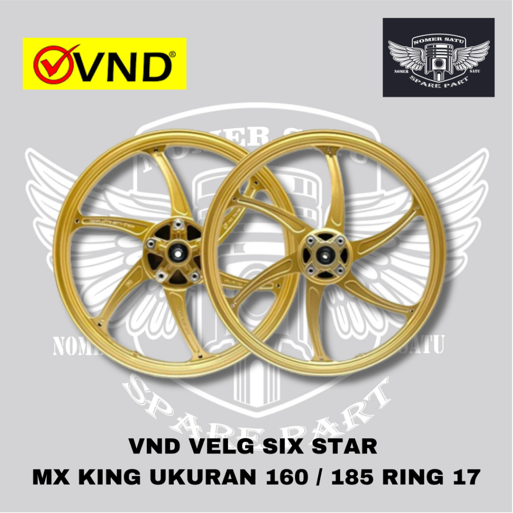 VND VELG PELG TIPE SIX STAR YAMAHA MX KING UKURAN 160 185 RING 17 ORIGINAL VND RACING 100%