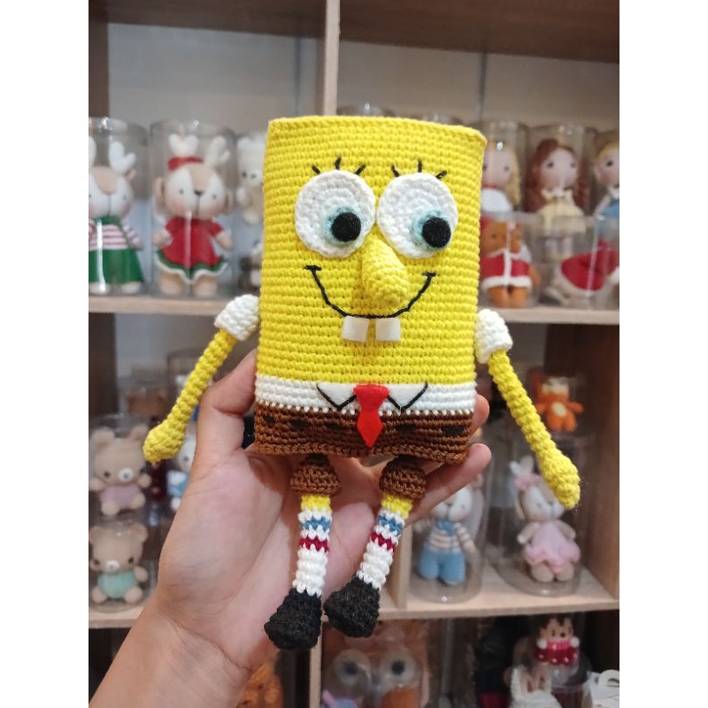 Sponsbob Square Pants - Boneka Rajut Sponsbob 100% Handmade