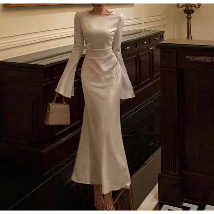 Eghalisa - Custom dress longdress bahan satin maxmara