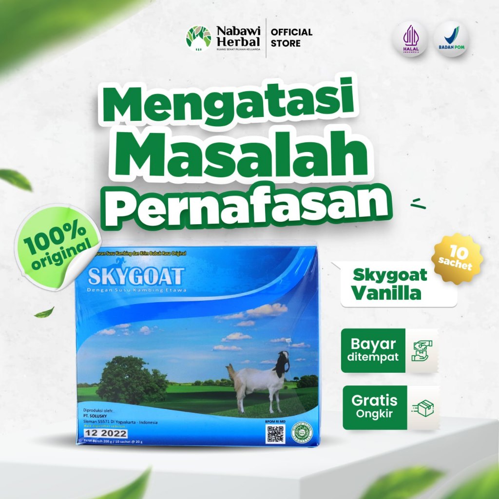 

SKYGOAT - Susu Kambing Etawa Bubuk SKY GOAT Original Vanilla 1 Box Isi 10 Sachet