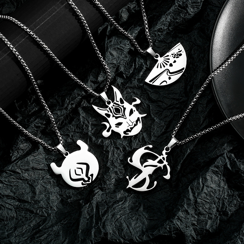 Kalung Vision Genshin Liontin Rantai Titanium Steel Necklaces Anime Game