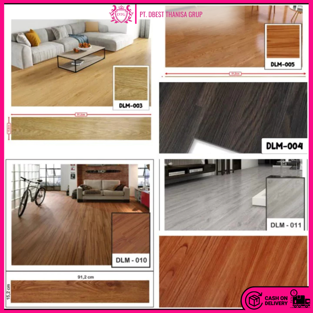 PAKET  50 LEMBAR-Lantai Vinyl Stiker Vinil Lantai Motif Kayu Vynil Lantai Stiker PVC Vinyl Floor Sti