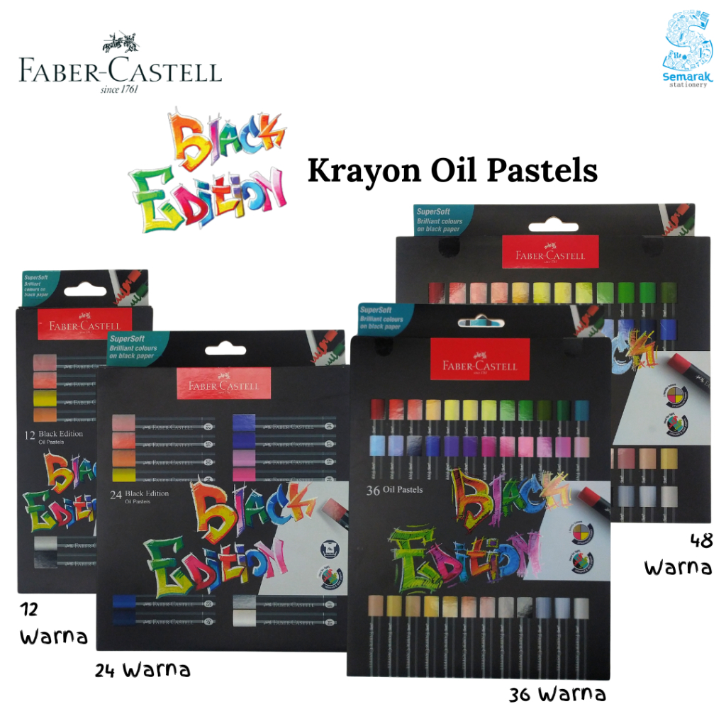 

Faber Castell Black Edition Krayon Oil Pastels Stylish - Set 12 / 24 / 36 / 48 Warna