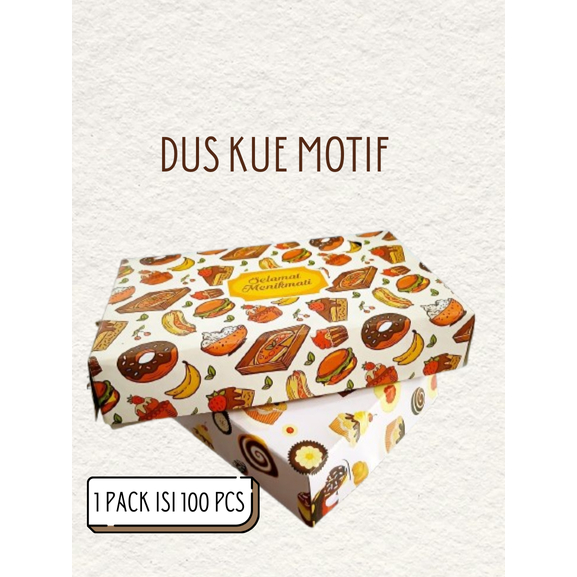 Kemasan Cantik / Dus Kue Motif / Box Kue Motif / Dus Kemasan Snack / isi 100 / wmb kue