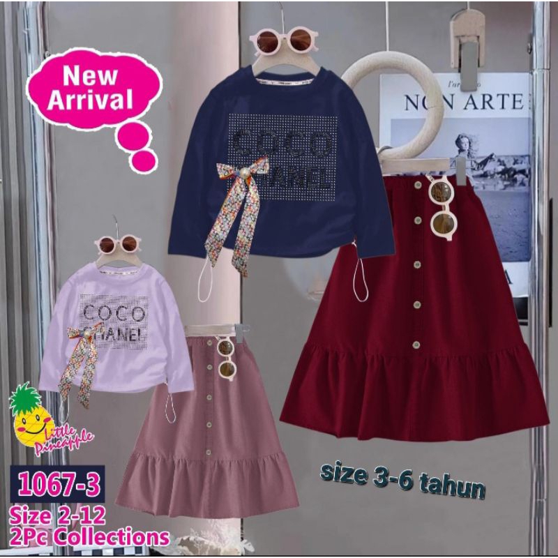 setelan rok serut premium anak