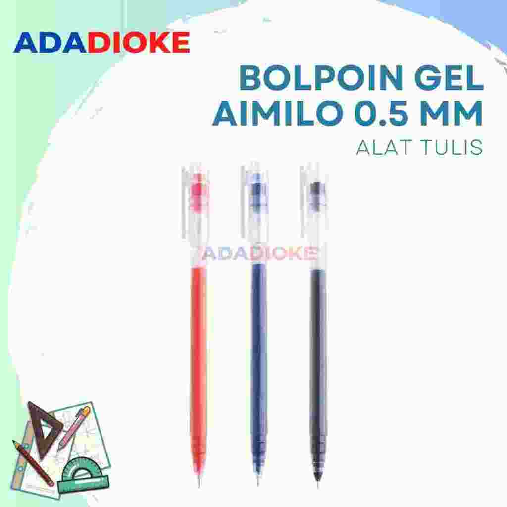

Pulpen Gel Pen Gel 0.5 mm Bolpoin Aimilo Pen Gel Bolpoin Gel 3 Warna