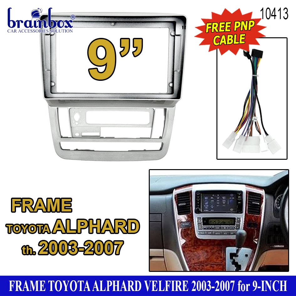 Frame Head Unit Android Toyota Alphard 2003-2007 9 Inch Bingkai Panel TV Mobil