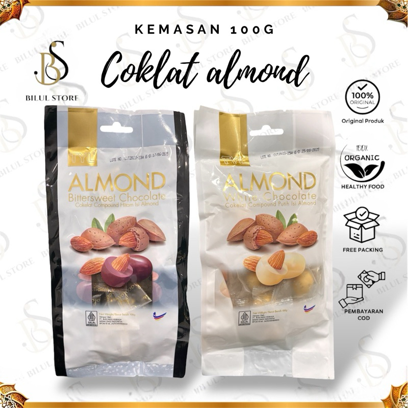 

Almond white chocolate & almond bittersweet chocolate