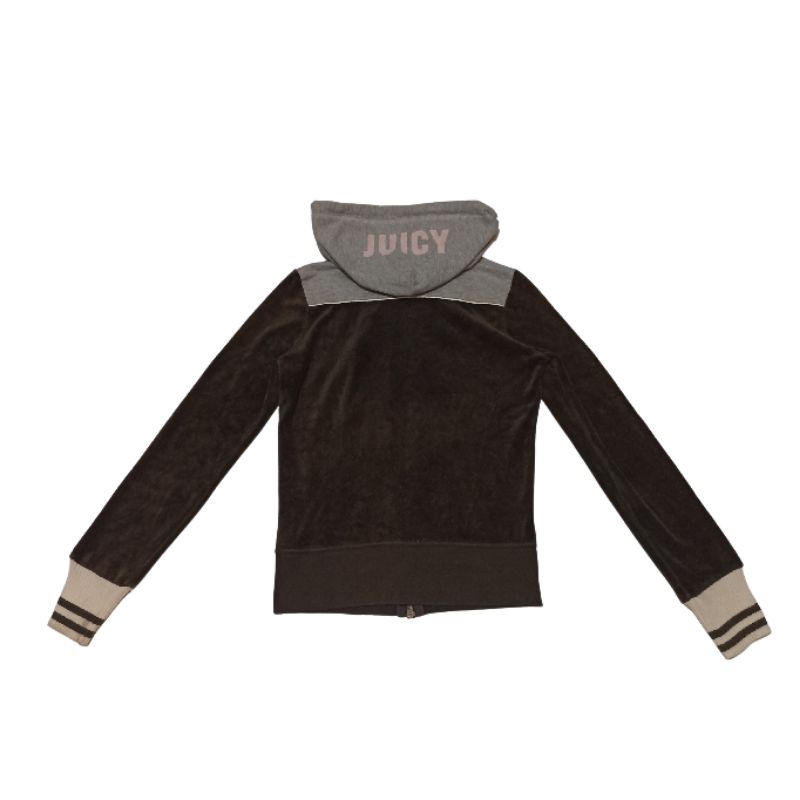 Juicy Couture Womens Jacket Brown Velour Velvet Zip Up Track Suit
