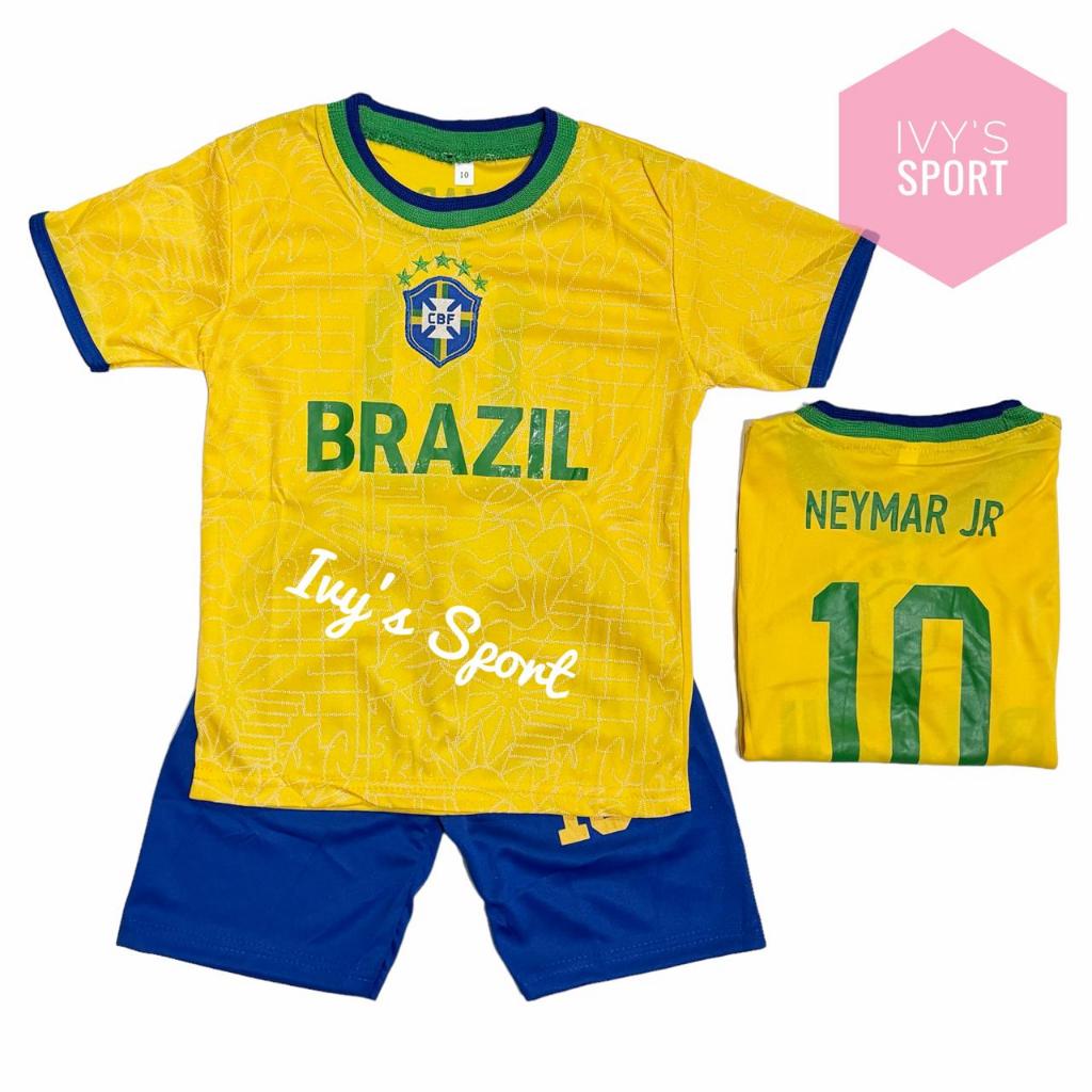 SETELAN BAJU BOLA ANAK TIMNAS BRAZIL KUNING NEYMAR LAKI LAKI DEWASA PIALA DUNIA LIGA SINGLET TERBARU