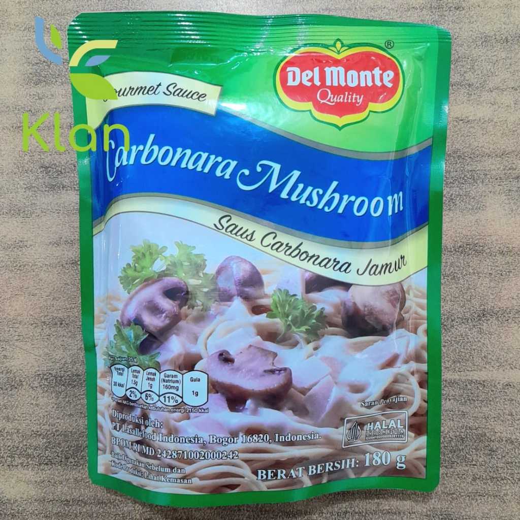 

DEL MONTE CARBONARA MUSHROOM/ DELMONTE SAOS CARBONARA JAMUR 180 GR/ SAUS KARBONARA JAMUR 180GR