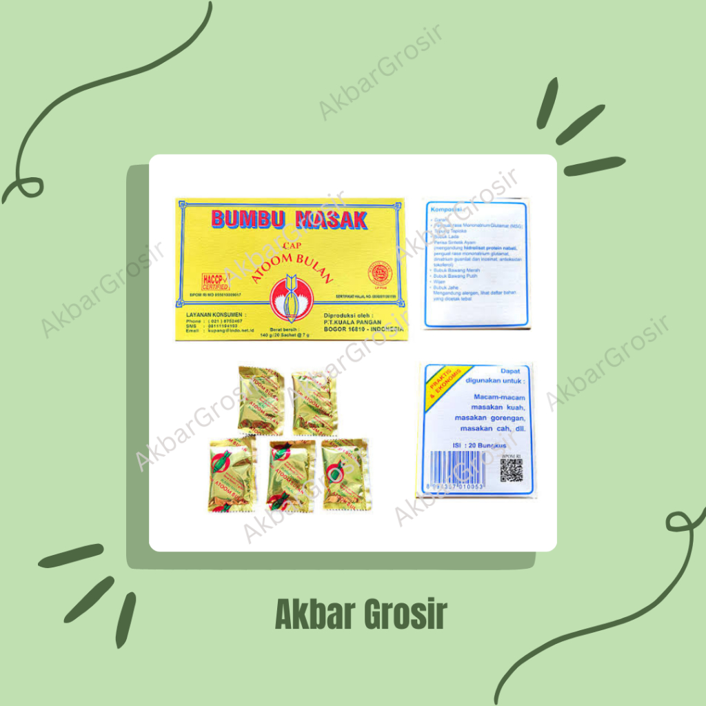 

BUMBU MASAK CAP ATOOM BULAN 1box ( ISI 20sachet ) PROMO