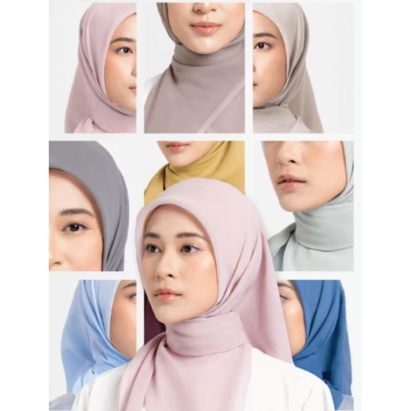 (NEW COLORS)napocut hijab - Plain Paris Hijab Segi Empat Paris Japan Premium