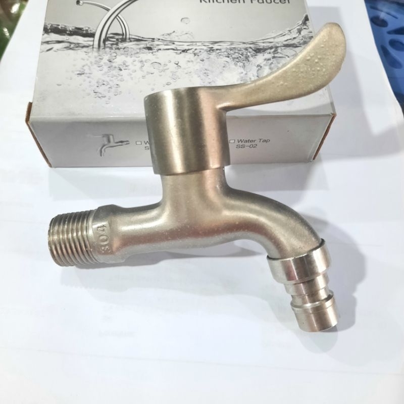 Kran Air Tembok Stainless Steel Drat 1/2" / Kran Stainless 304 Mozilla