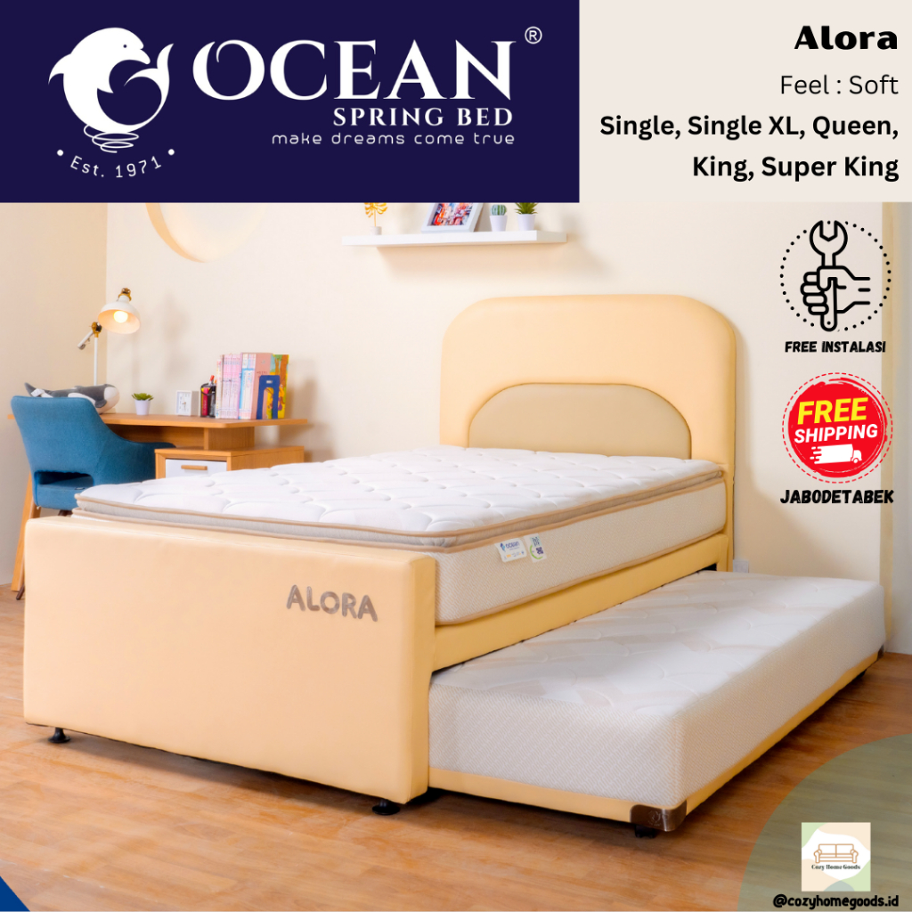 Kasur Springbed Matrass - Ocean Alora - Kasur Anak - Kasur Sorong - Atas Bawah - 3 in 1
