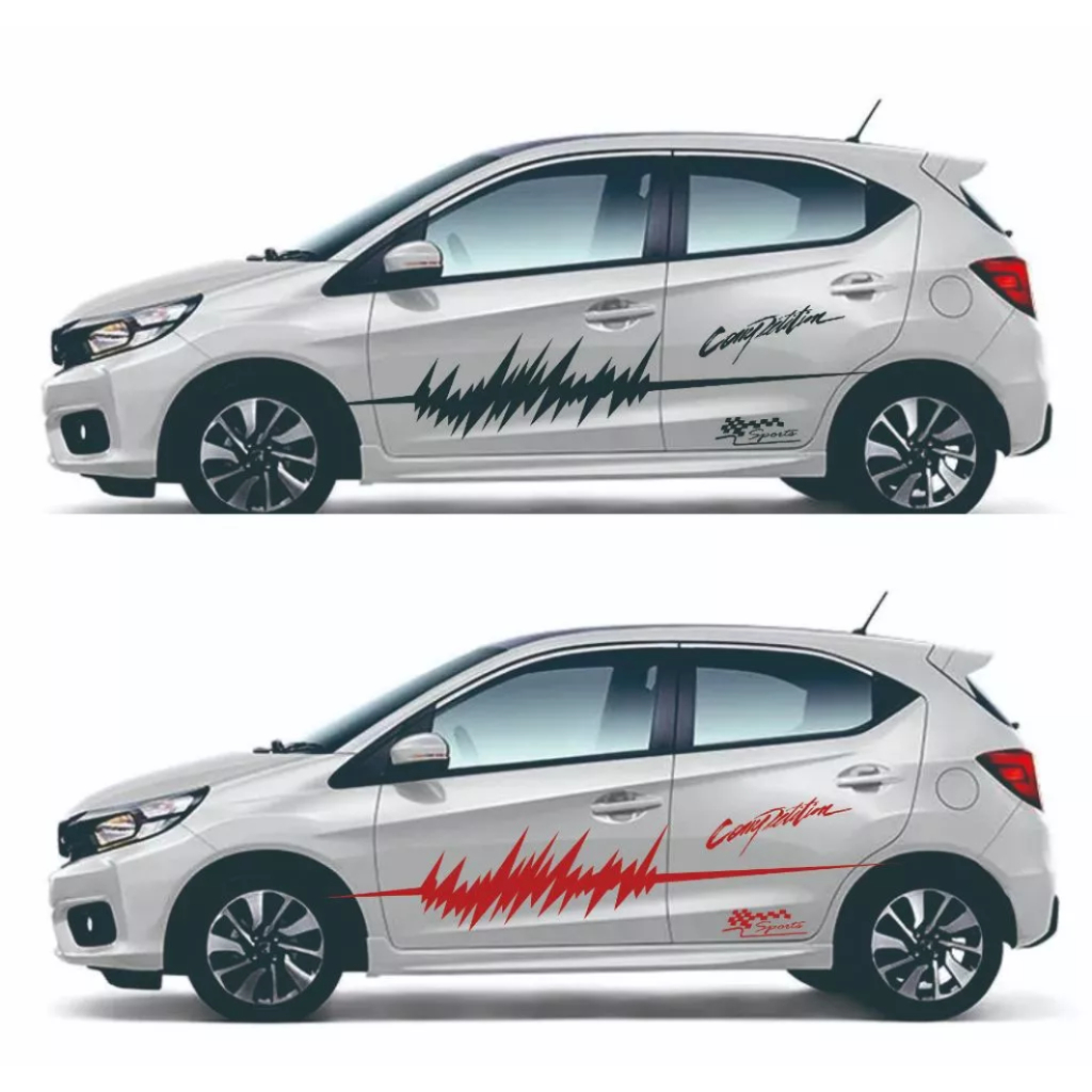 Sticker list body samping mobil Honda brio rs stiker cutting variasi body mobil brio keren 2Pcs