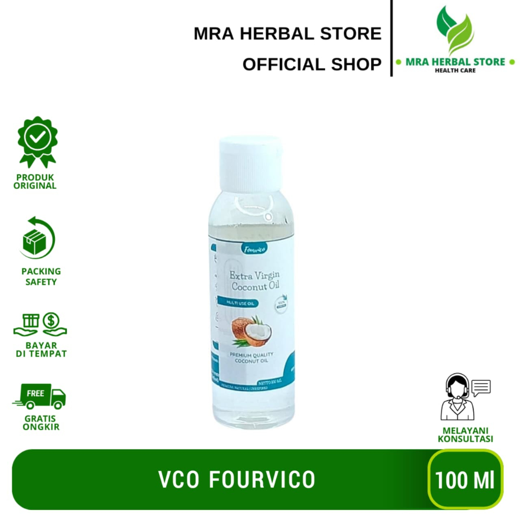 

VCO Fourvico 100 Ml | Extra Virgin Coconut Oil | Minyak Kelapa Murni