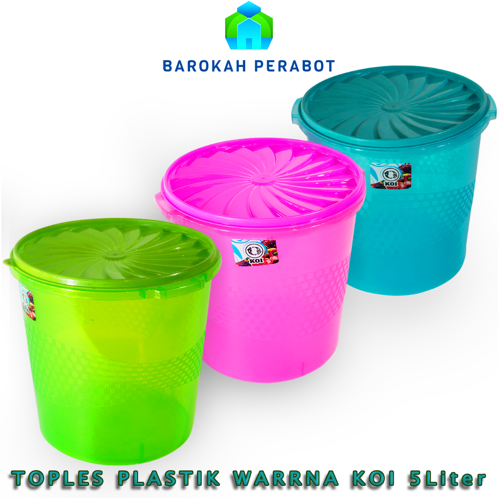 Toples Plastik Warna | Toples Mawar 5 Liter Warna | Toples Plastik Serbaguna | Toples Peyek 5 Liter