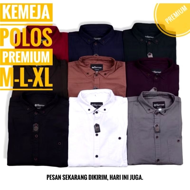 Kemeja Polos Lengan Panjang BRILL EIGHTY EIGHT (88) Kemeja Kasual Premium