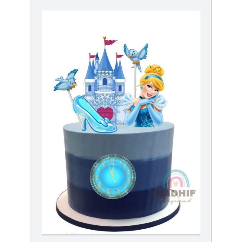Topper Karakter Cinderella, Topper cake, Hiasan kue ulang tahun Topper karakter Cinderella