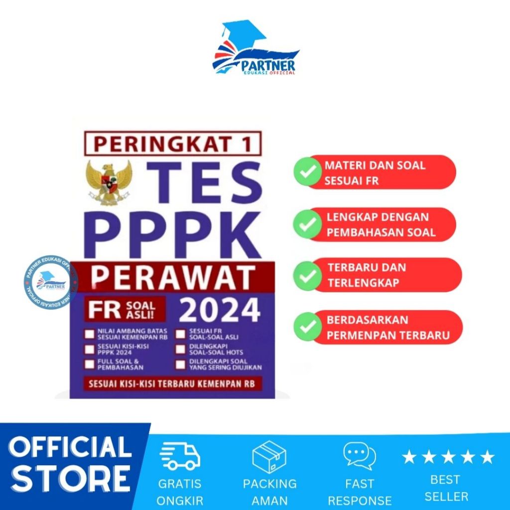 BUKU PERINGKAT 1 TES PPPK PERAWAT 2024-2025 TERBARU FR SOAL ASLI - BUKU PPPK PERAWAT 2024