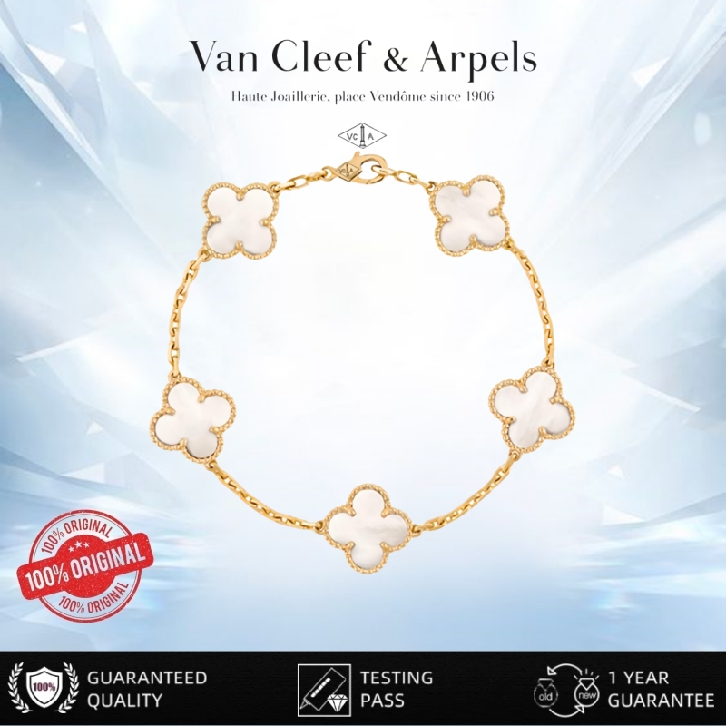 【✅100%original】Van Cleef & Arpels/gelang Van Cleef & Arpels/gelang alhambra original/Gelang emas 18K