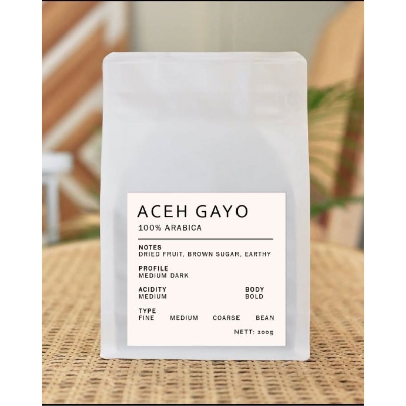 

JATI Kopi ACEH GAYO 100% Arabica 200gr (biji, giling halus, giling kasar)