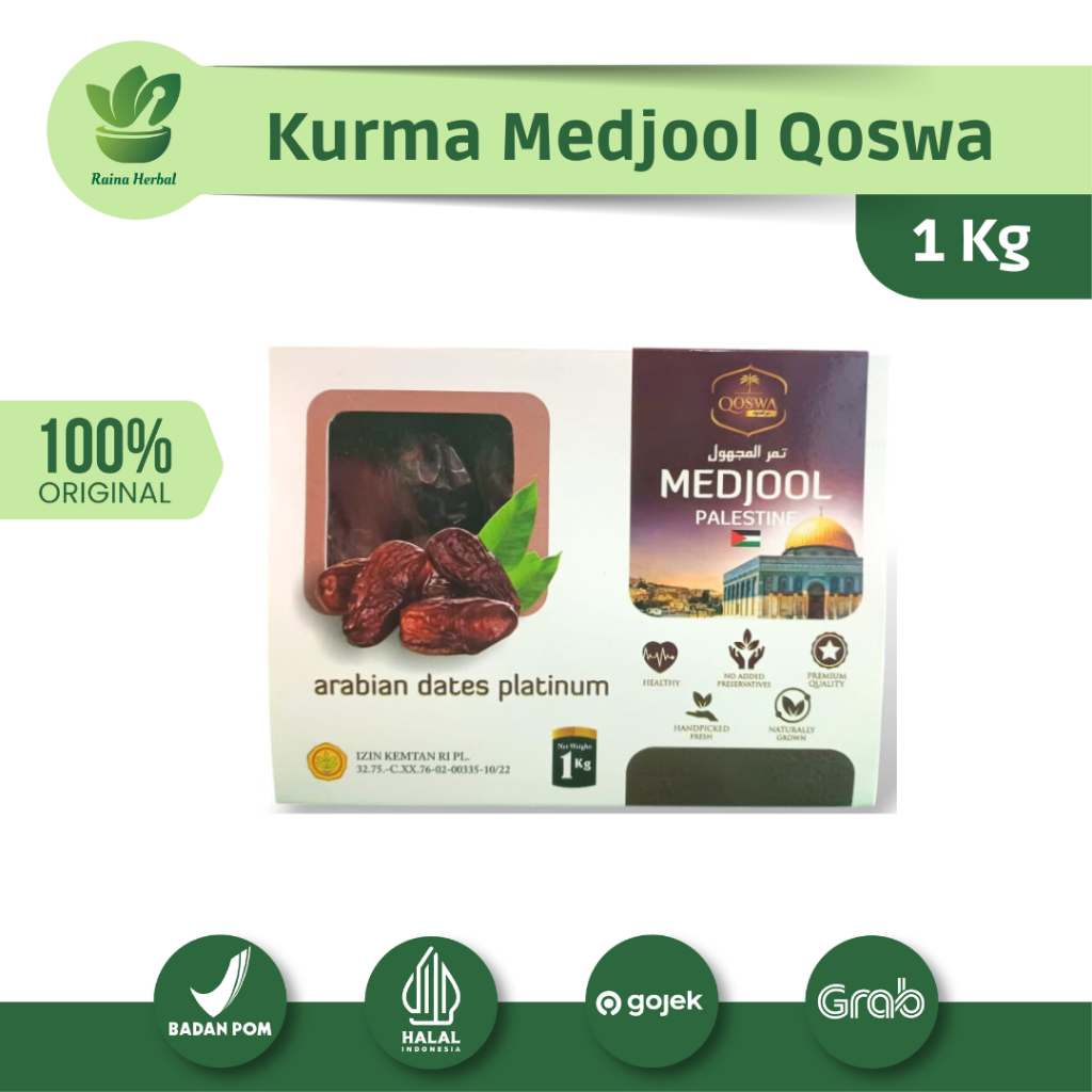 

Kurma Qoswa Qoswa Dates Premium Palestina Arabian Platinum 1KG