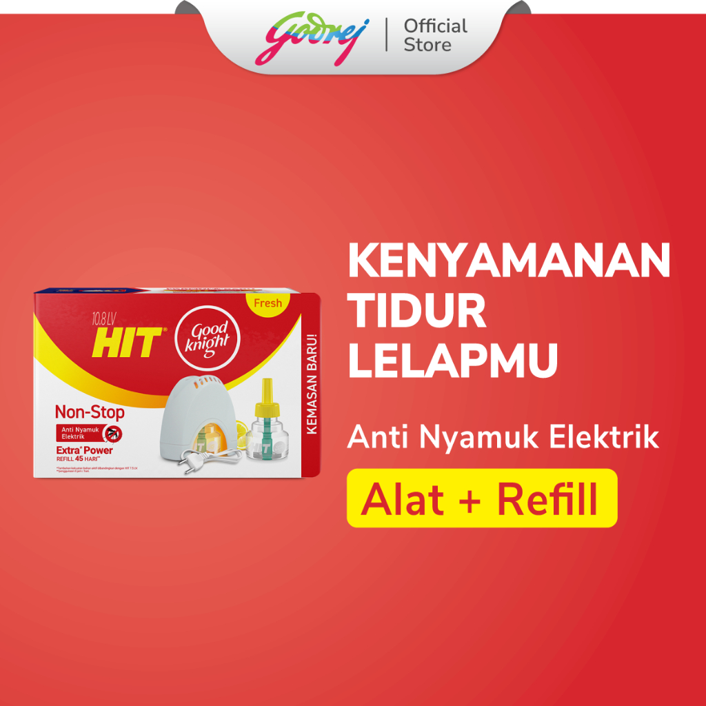 Hit Good Knight Non Stop Set - Obat Nyamuk Elektrik - Bunuh Nyamuk Penyebab Demam Berdarah (DBD)