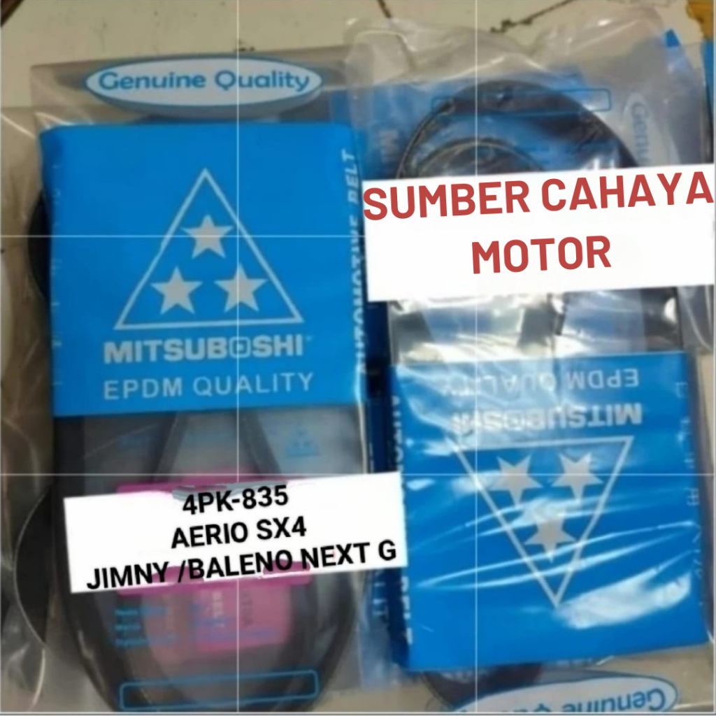 FAN VAN V BELT TALI KIPAS 4PK835 AERIO SX4 XOVER JIMNY JIMMY BALENO NEXT G 4PK-835
