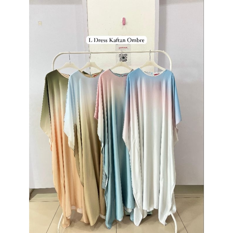 L dress kaftan ombre dauky gamis dauky
